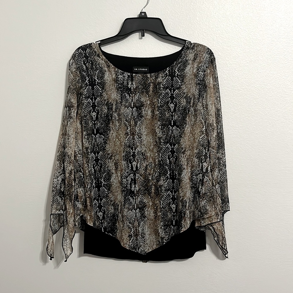 Double layered snakeskin top